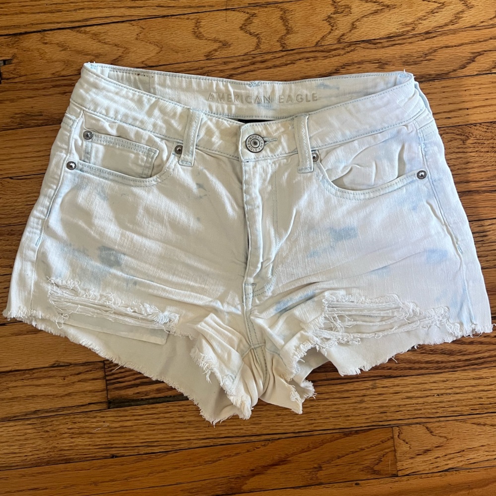 American Eagle Hi-Rise Shortie Super Stretch Jean Shorts, Size 6.